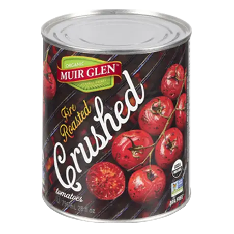 Muir Glen Canada Fire Roasted Crushed Tomatoes, front of can.