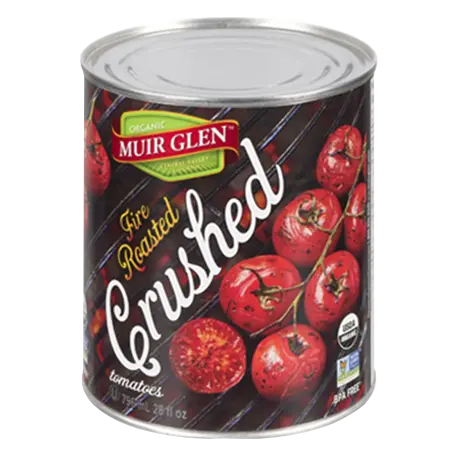 Muir Glen Canada Fire Roasted Crushed Tomatoes, front of can.